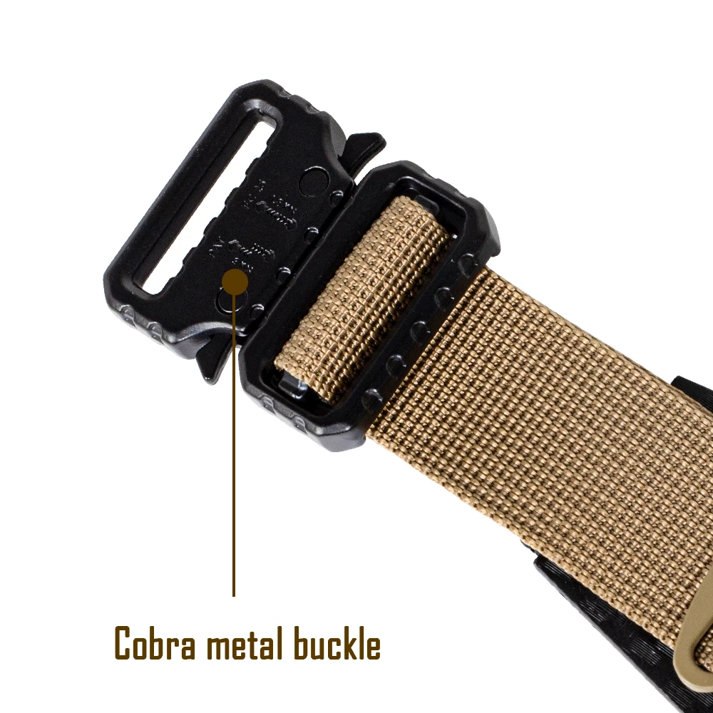 DRAGON EDGE Mens  Military  Light Weight Laser Cut Combat Belt Airsoft 45mm Molle Cobra Buckle Tactical Belt Ccyote Brown