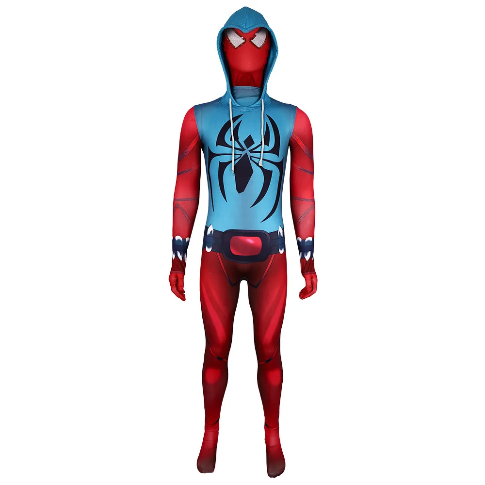 Movie Spider-Man: Across The Spider-Verse Halloween Cosplay Costume Adult Children Jumpsuits Tight Clothing Scarlet Spider Set