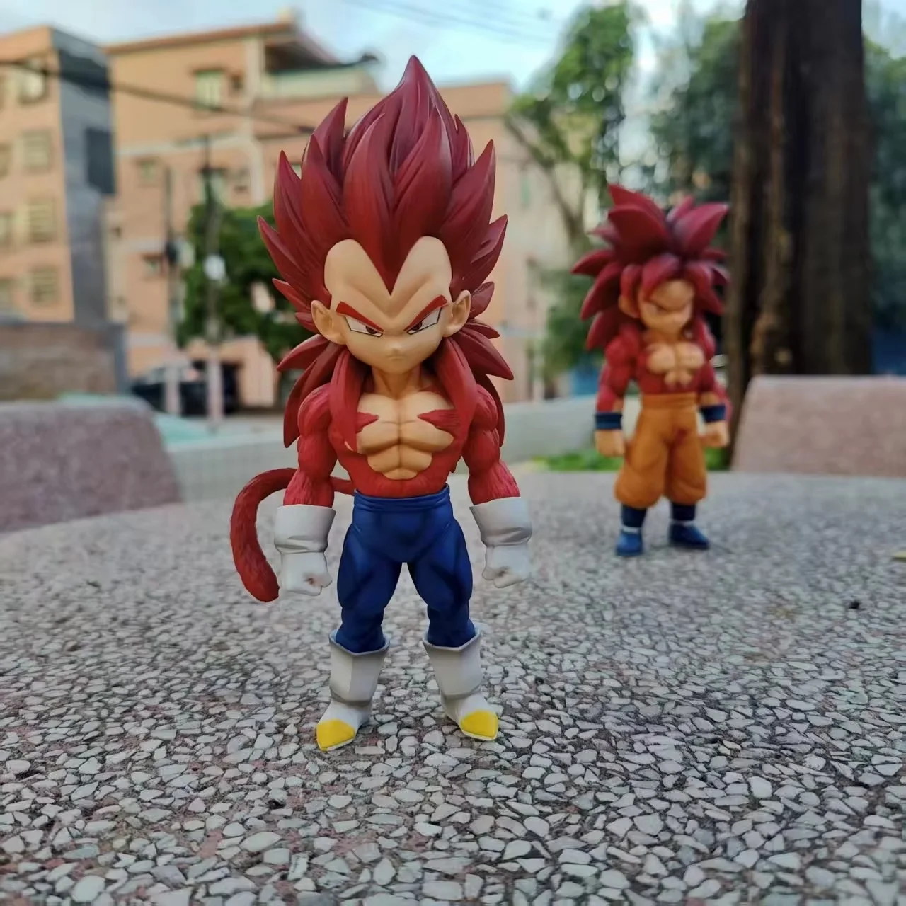 Dragon Ball Super Saiyan Super Four Vegeta Q Version Hand-Made Collectible Action Figure Ornament Toy for Home Decoration