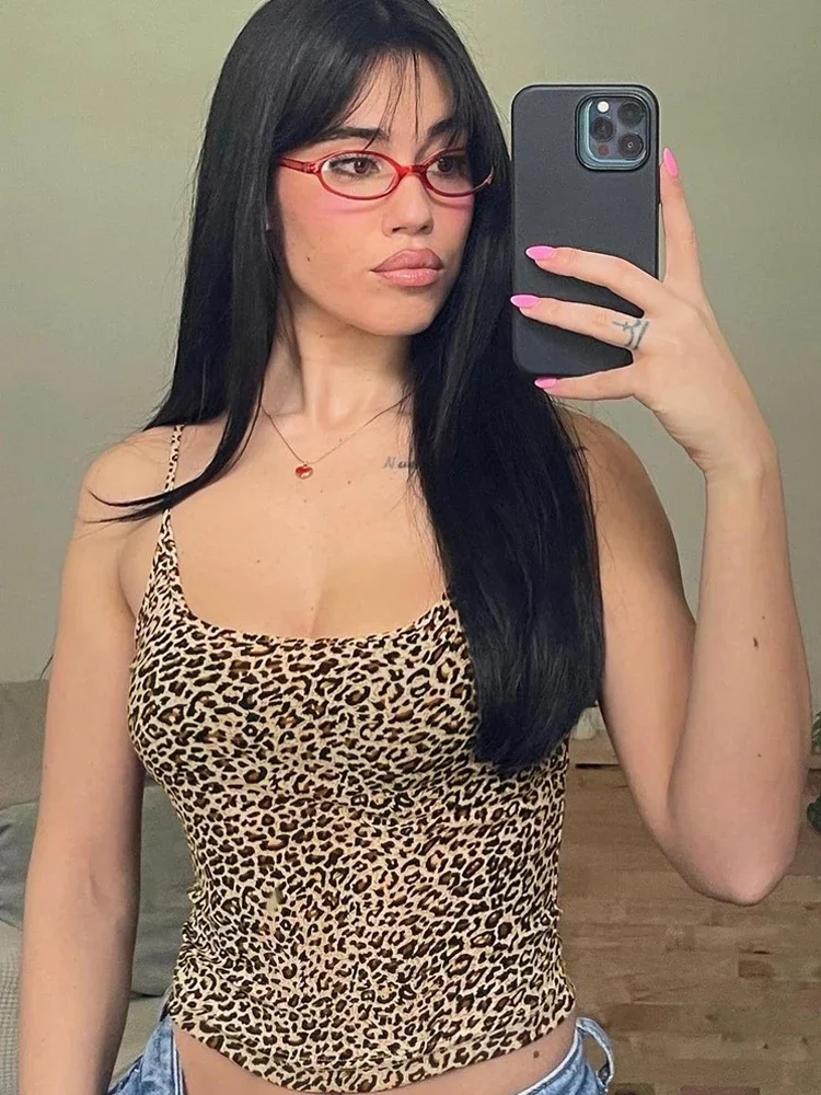 

Sexy Leopard Printed Crop Top Camisole Vest Summer Beach Women Party Club Date Y2K Clothes Streetwear Birthday Wholesale