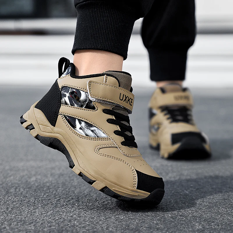 

Hot Selling Children's High Top Sneaker Winter Plush Warm Snow Boots Outdoor Anti slip and Wear resistant Mountaineering Shoes