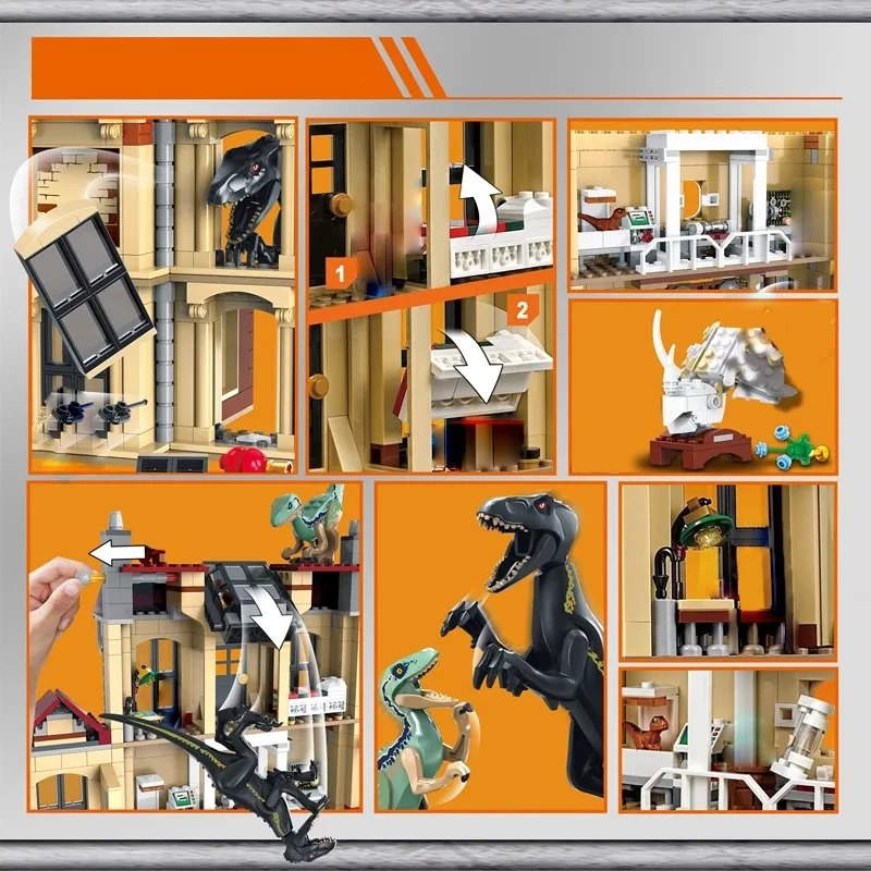 Miniso Disney Dinosaur 75930 Tyrannical Dragon Attacks The Manor Creative Building BlocksToy  puzzle Assembly for Kids Gifts