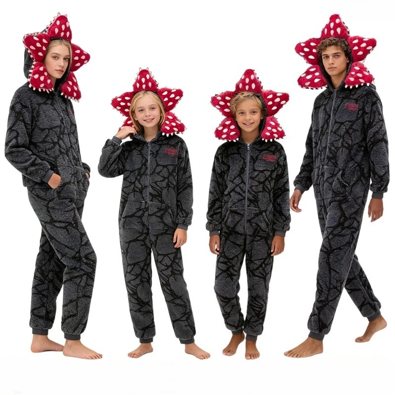 

Новые костюмы для косплея на Хэллоуин для взрослых и детей: утепленные пижамы-костюмы на осень-зиму в стиле Каннибал-цветок и Демогоргон