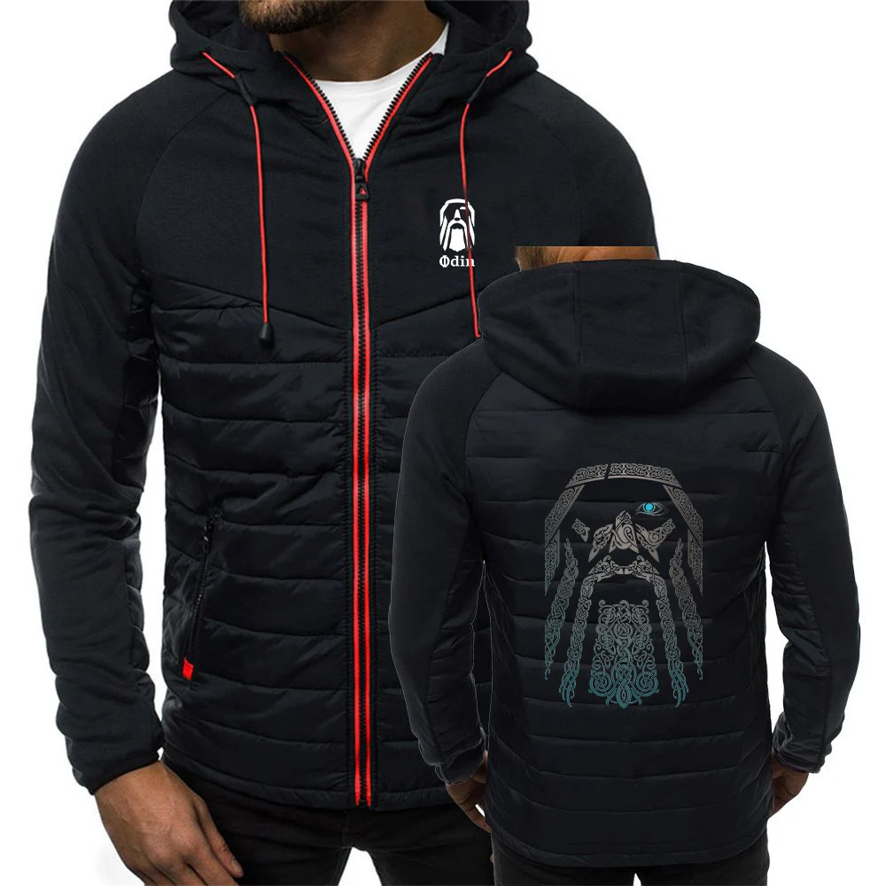 2024 Vikings Odin Warrior Legend New Printing Men Autumn and Winter Popular Patchwork Casual Cotton-padded Jacket Tops