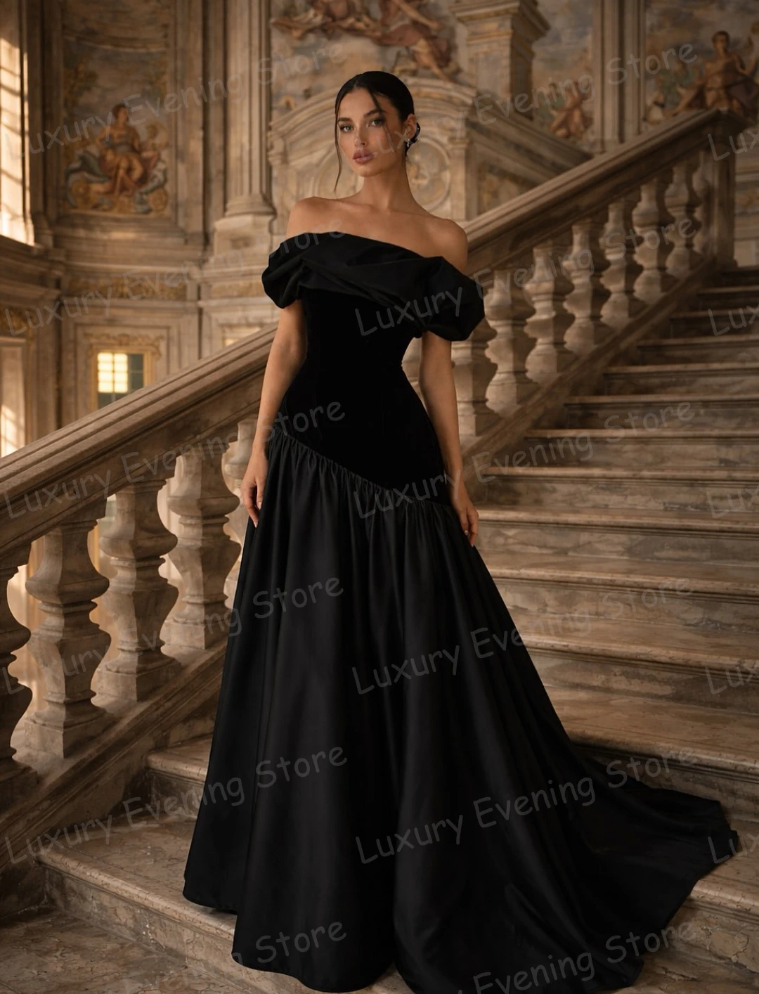 Einfache schwarze Abendkleider für Damen, ärmellos, im Meerjungfrau-Stil, für Partys, Abschlussbälle, modisch, schulterfrei, formelle Gala, maßgeschneiderte Vestidos