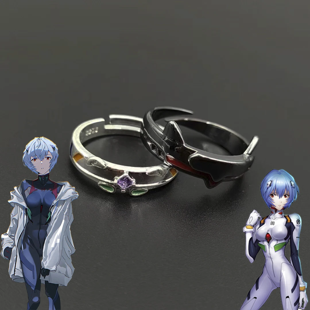 

Anime Cartoon Jewels Couple Ring EVA Ayanami Rei Cosplay Rings For Unisex Gifts Accessories