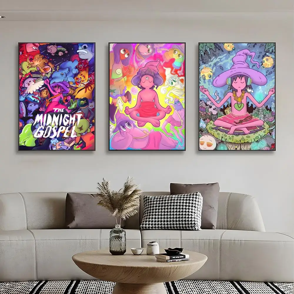 Psychedelic Animation T-The Midnight Gospel Poster Frameless Wall Art Print, Peel-and-Stick Removable