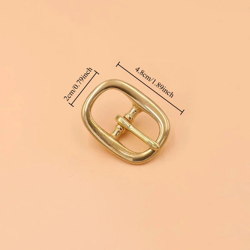 1pc Brass Tri Glide Belt Buckle Middle Center Bar Buckle Single Pin Oval for Leather Craft Bag Strap Horse Bridle Halter Harness
