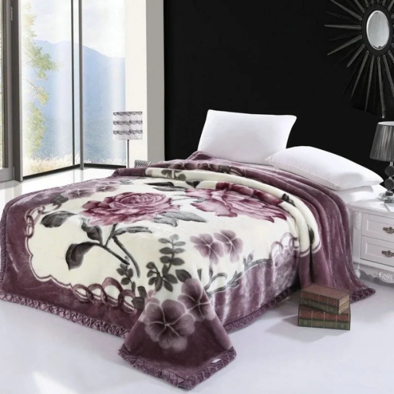 Available Throughout All Seasons Thicken Double-layer Nap Blanket Warm Skin-friendly Home Travel Bedroom Bedding Leisure Blanket
