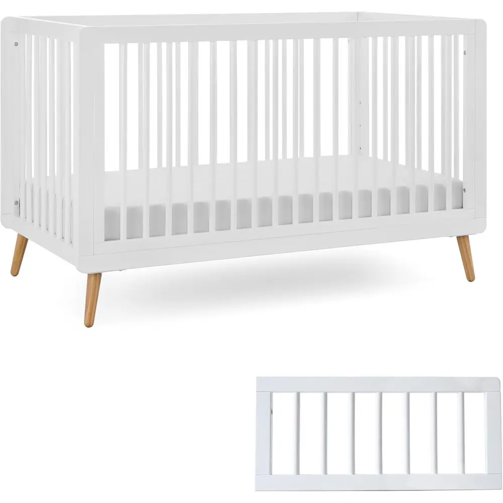 

3-in-1 Convertible Crib with Toddler Guard Rail, Adjustable Mattress Height, Converts to Bed & Daybed, Full-Size Mattress