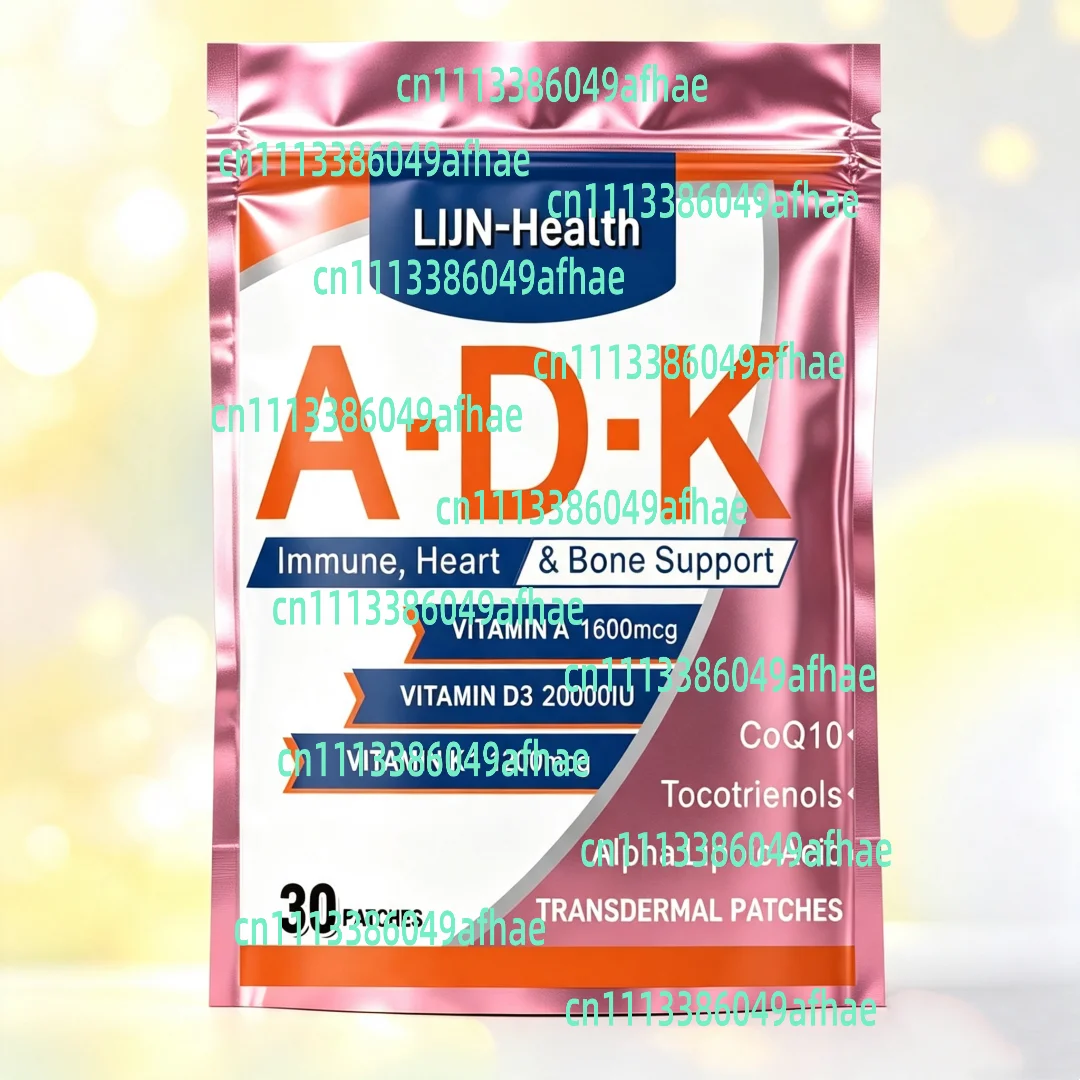 30 Patches Vitamins A, D3 And K1 Transdermal Patches For Heart, Bone And Immune Support