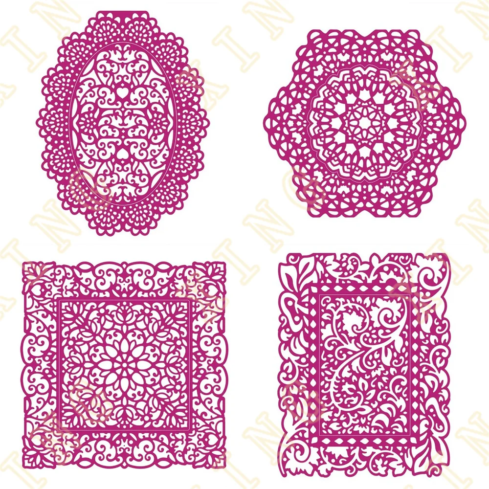 

New Arrival Embroidered Lace Corded Lace Metal Cutting Dies Stencil For DIY Scrapbooking Photo Embossing DIY Paper Card