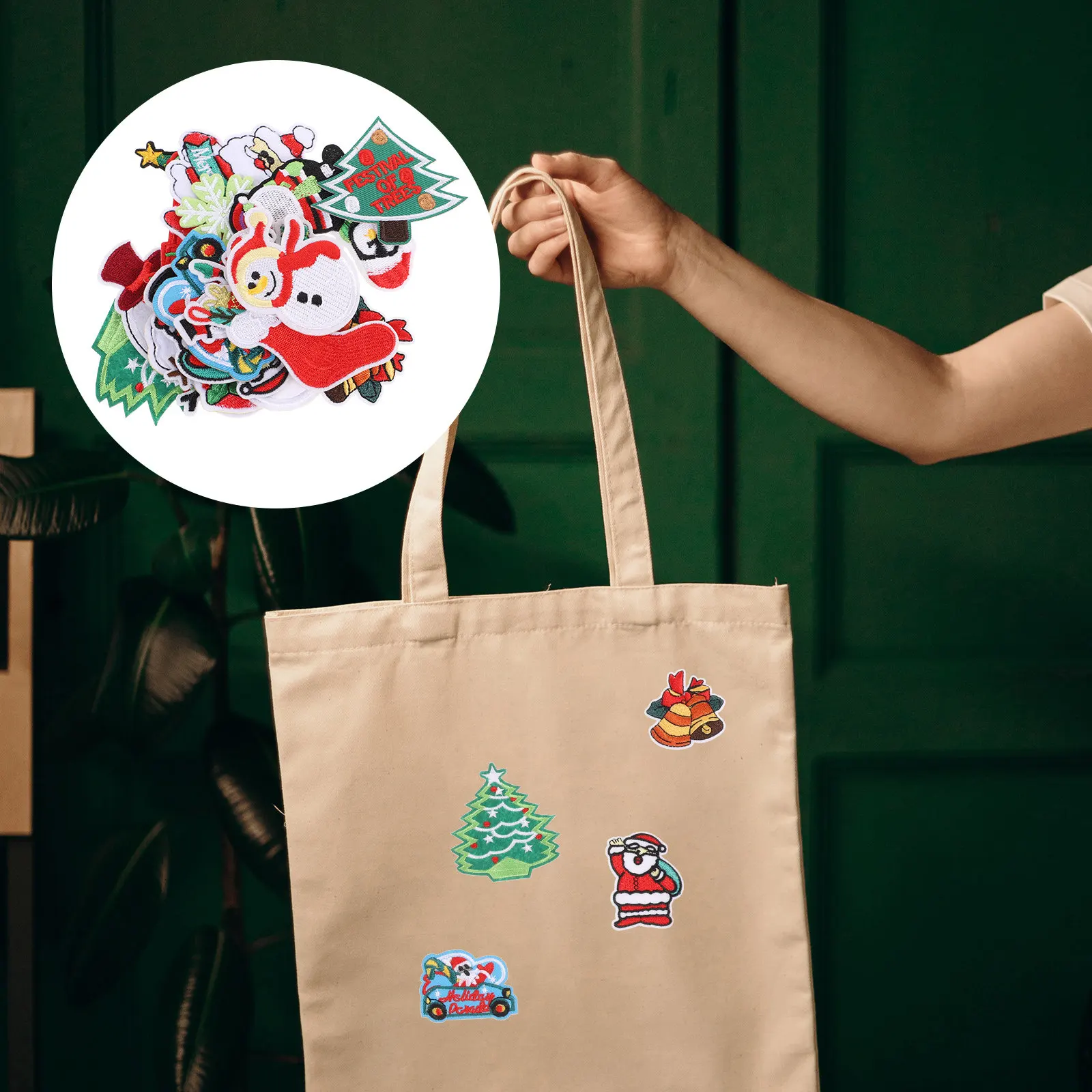 

18pcs Christmas Santa Cloth Patch For Diy Embroidery Applique Iron On Patches Clothing Decor Craft Accessory