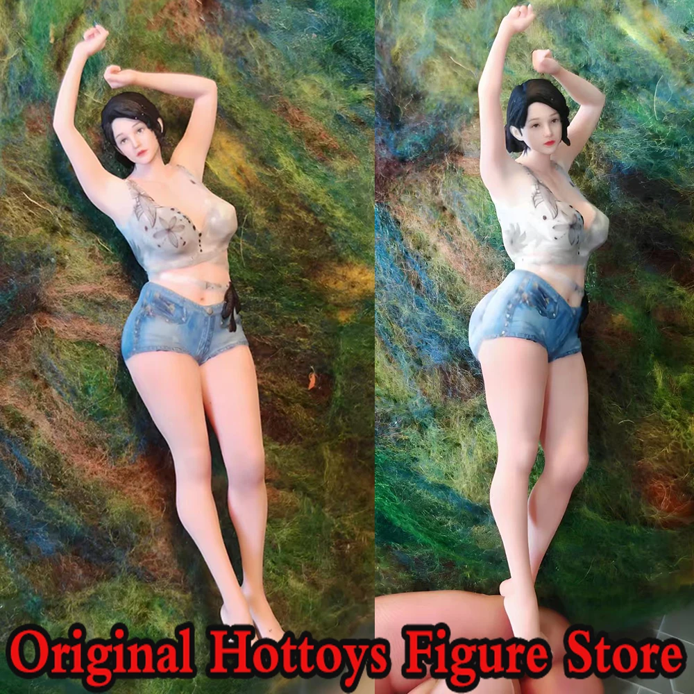 

В наличии масштаб 1/18, женские летние джинсовые шорты-солдаты, красивая мини-скульптура, полный комплект, около 9 см, экшн-фигурка, кукла, подарки