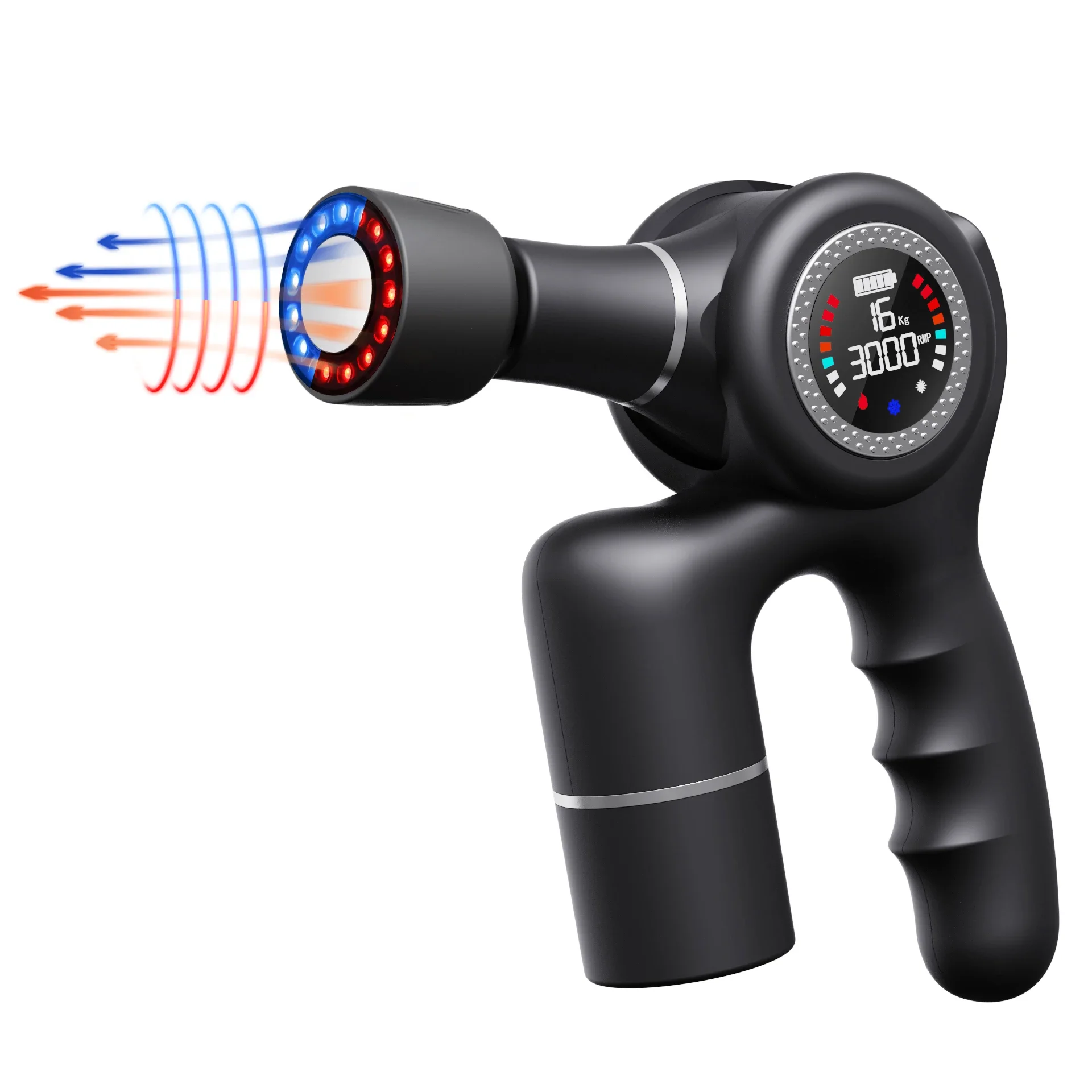 Massage Gun 2024 Deep Tissue Percussion Professional Hot Cold Heads Mascle fascial gun with Long Battery Machine