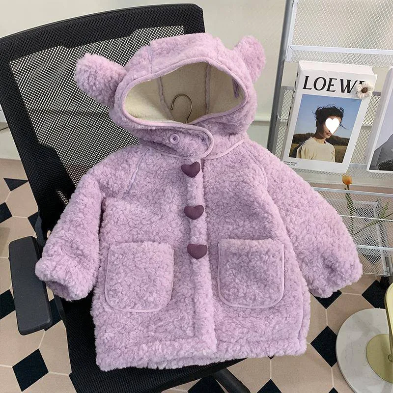 Winter Jacket Kids Girls Parkas Velve Warm Woolen Overcoat Coat For Girls Jacket Children Clothes Winter Jackets For Girls Coats