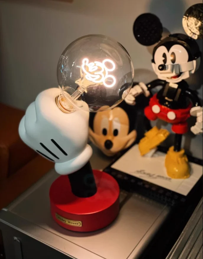 

[Забавный] 35 см Disney Микки и Минни Маус ручная настольная лампа фигурка игрушки статуя коллекционная модель украшение дома детский подарок
