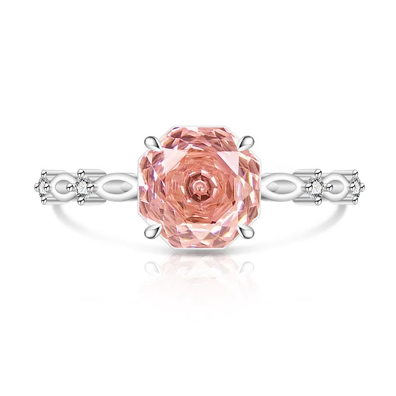Women's 925 Sterling Silver Rose Cut Diamond Ring