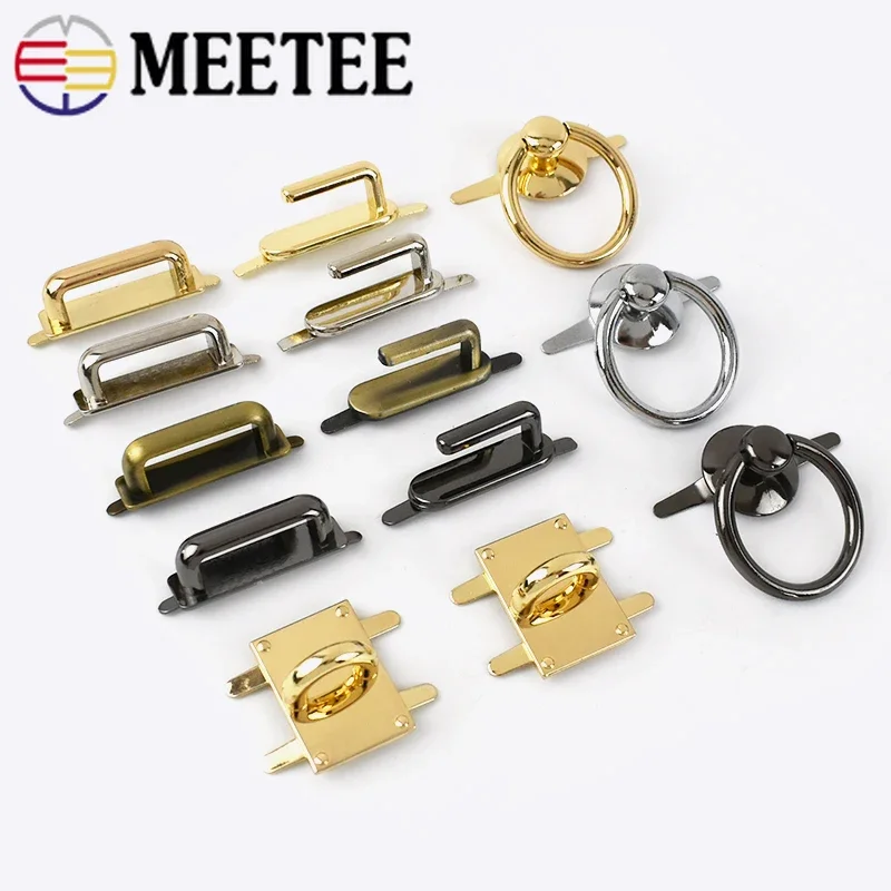 Meetee 5/10Pcs 22-35mm Metal O Ring Handbag Decor Buckles Bag Side Chain Nail Connector Clasps DIY Luggage Hardware Accessories