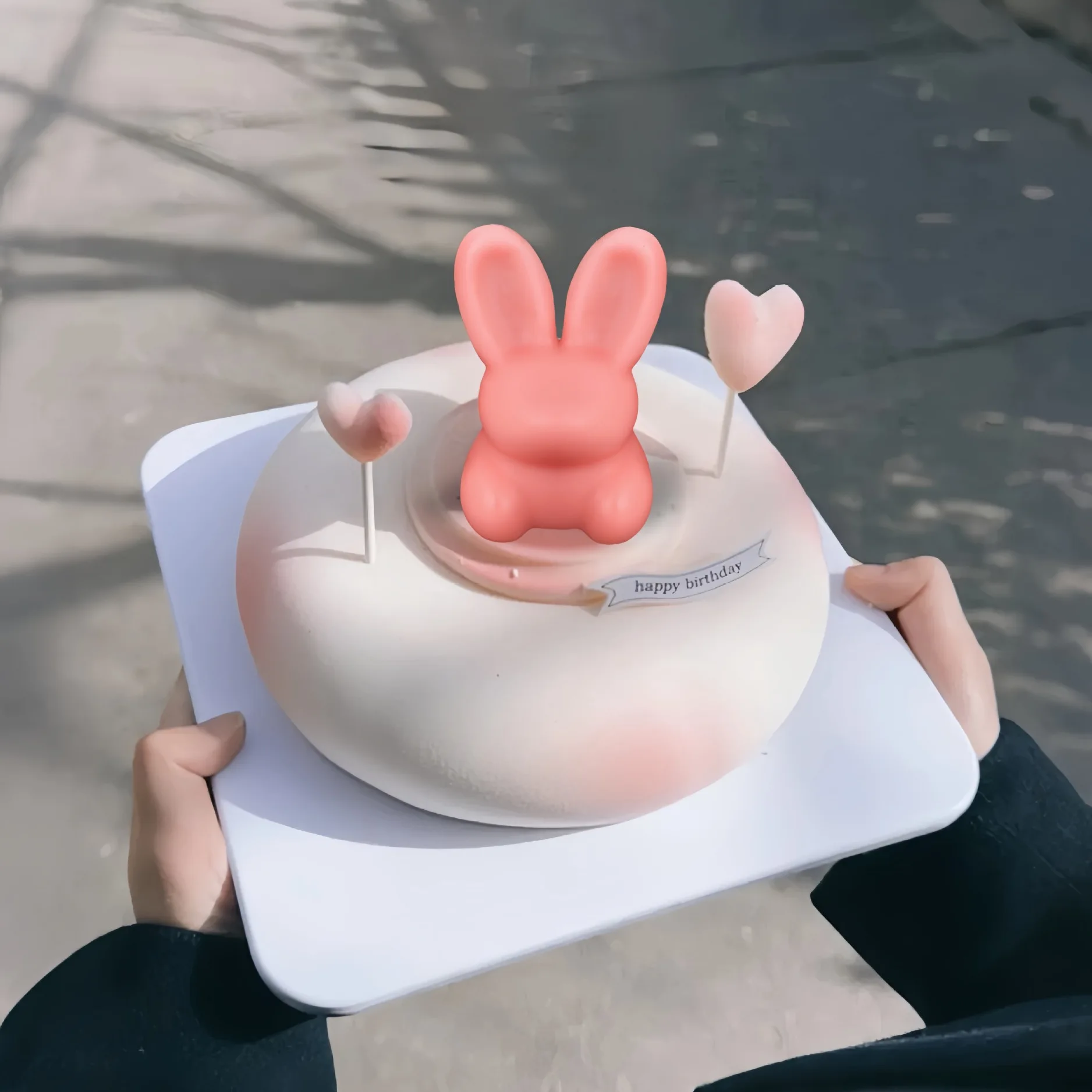

Rose Bunny Mousse Cake Silicone Mold DIY Oven-free Pudding Dessert Ice Cream Fondant Chocolate Mould Baking Accessories