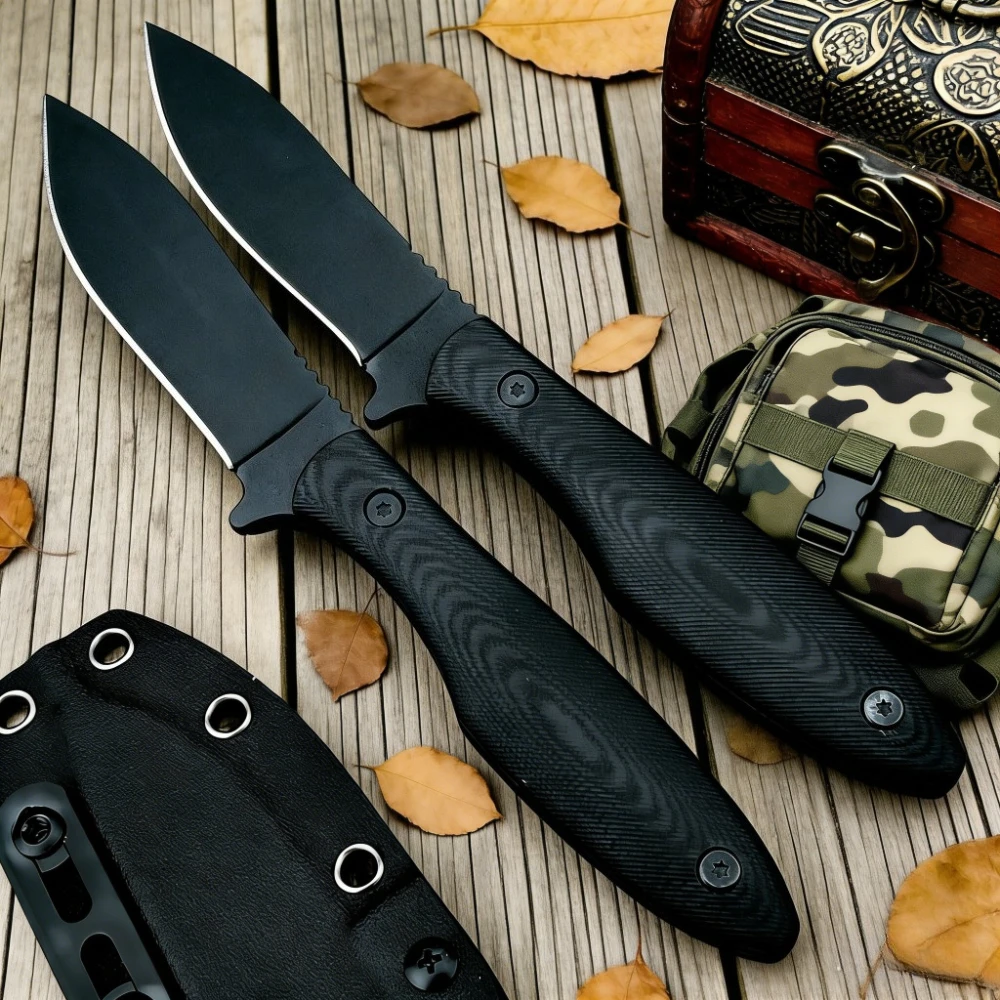 

Новый нож высокой твердости с фиксированным лезвием для джунглей и ножнами, лезвие 8Cr13Mov, ручка G10, инструмент для выживания в походах, EDC, нож для кемпинга и улицы