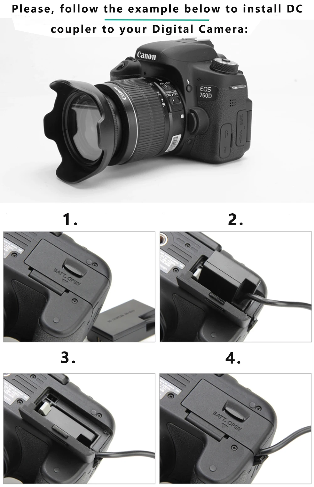 ACK-E18 DR-E18 ACK E18 LP-E17 kamery Adapter AC manekina łącznik bateria do EL3 850D 800D 760D 750D 77D T6i T6S T7i X9I RP