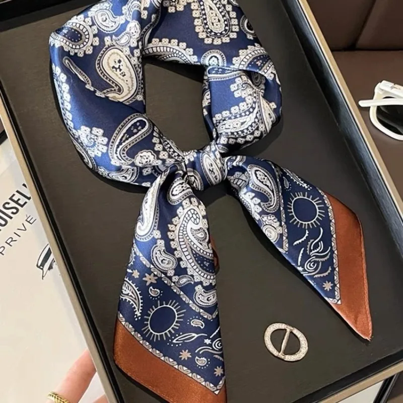 

1 шт. 70*70 см квадратный шелковый платок с принтом пейсли для женщин, модный хиджаб, шаль, бандана, пляжный головной платок