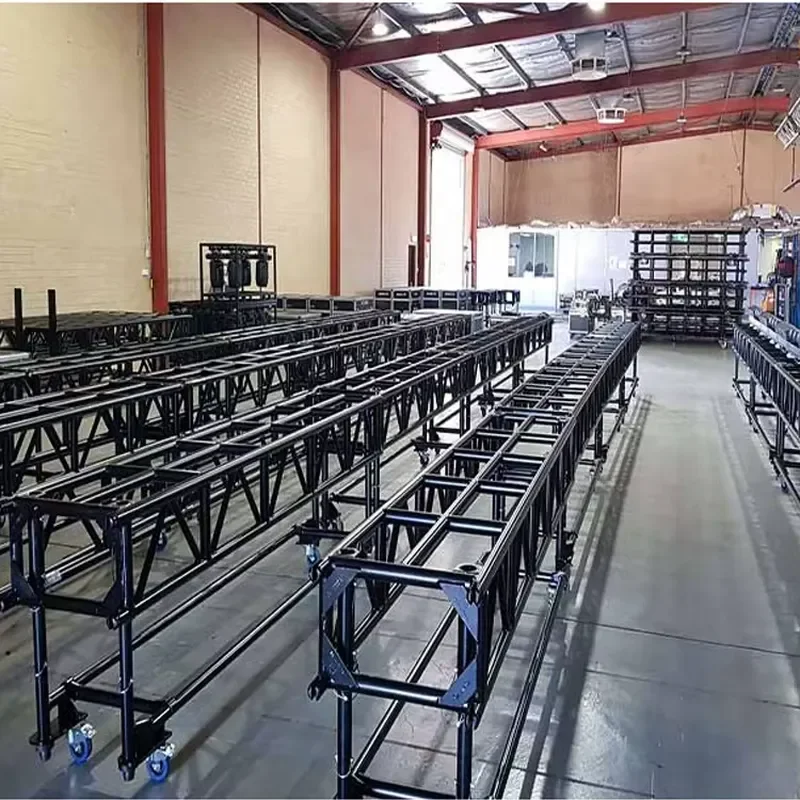 Aluminum Truss System for Stage Lighting Exhibition Hall Trade Fair Construction Pre Drilling Rig Truss Structure Support