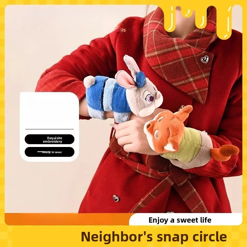 Pulseira pop-up ajustável, inodora, amigável à pele, design, presente de festival de aniversário, acessório diário para meninas, boneca de pelúcia Judy Nick