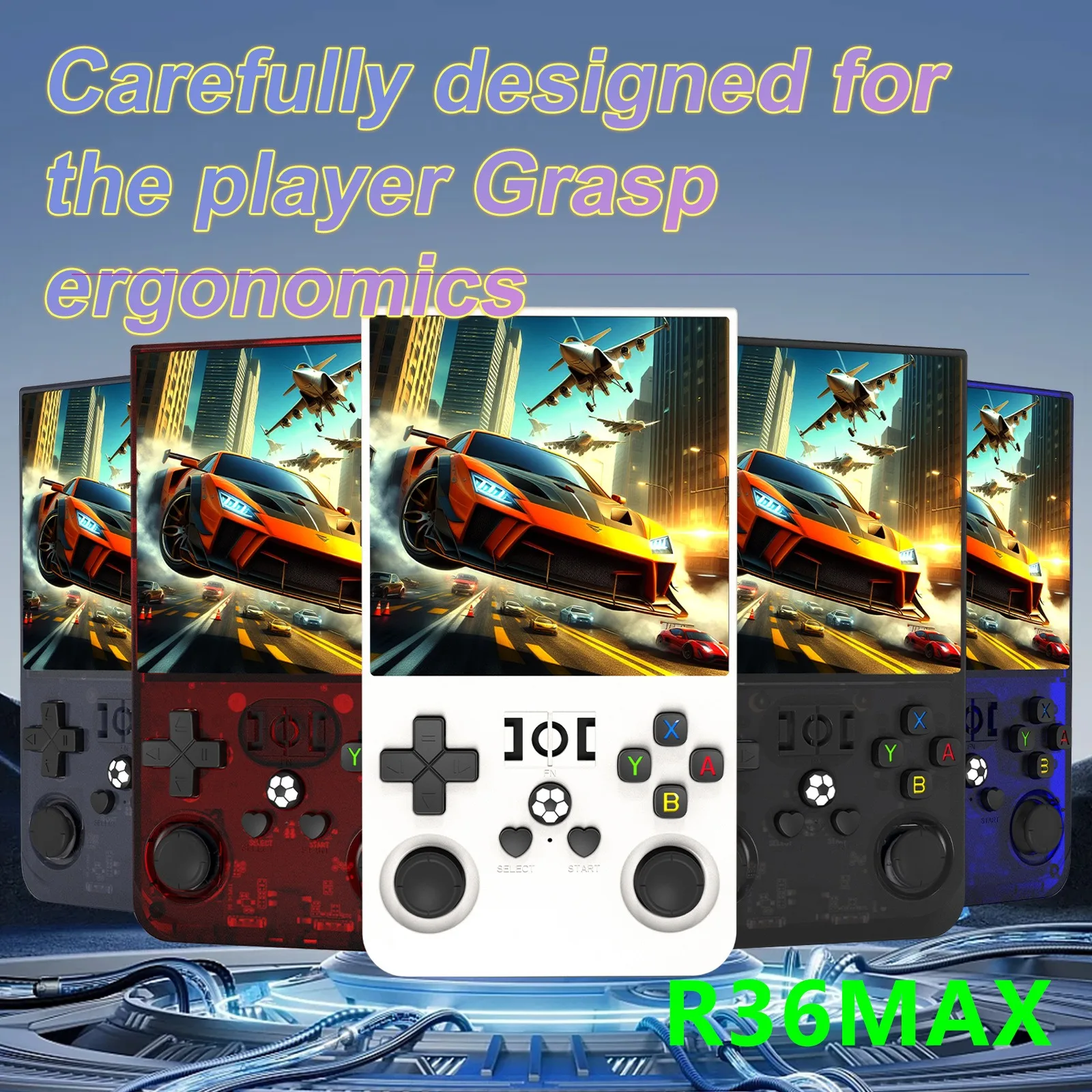 R36 max console jogadores de jogo portáteis 4 polegadas tela ips console de código aberto retro bolso player de vídeo 64g/128g até 20000 + jogos