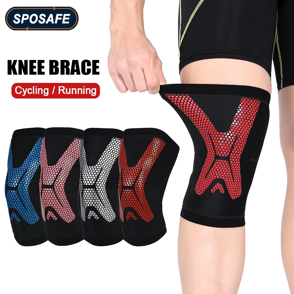 Colorful Knee Compression Sleeves Breathable Anti-Slip Leg Support Protector Women Men Sport Cycling Running Basketball Football