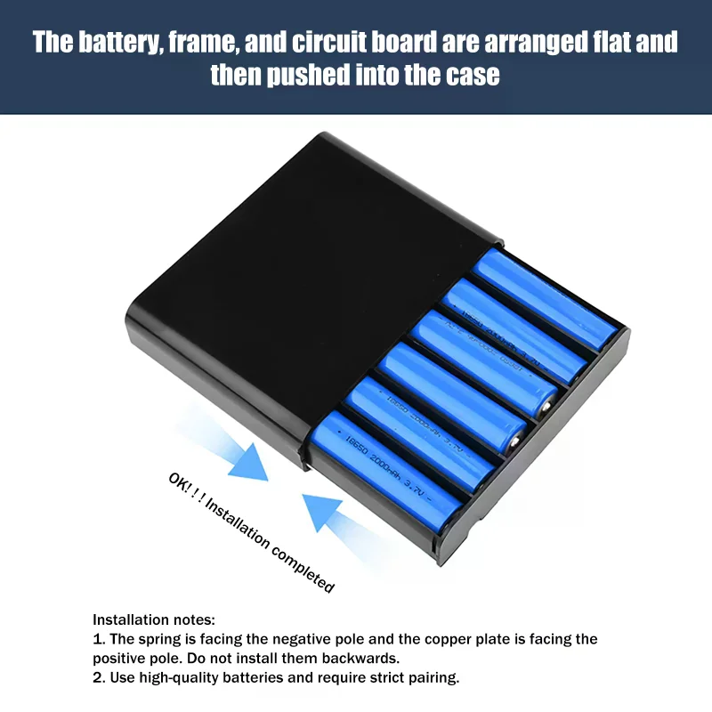 DIY Lithium Battery Holder 18650 Removable Case with UPS Ready 5V 9V 12V Output up to 60W for Power Supply Systems