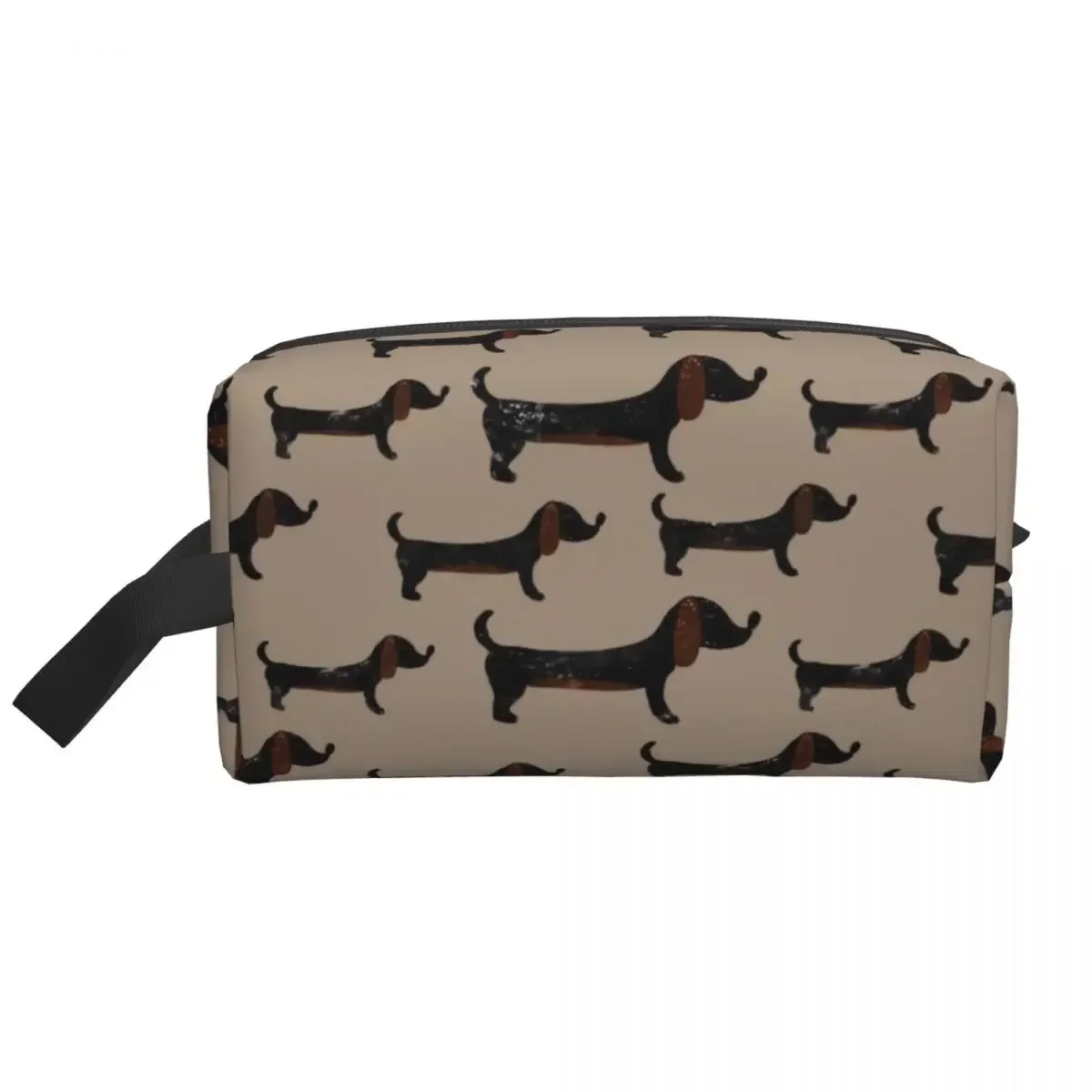 Custom Badger Sausage Dog Lovers Toiletry Bag for Women Dachshund Makeup Cosmetic Organizer Ladies Beauty Storage Dopp Kit Box