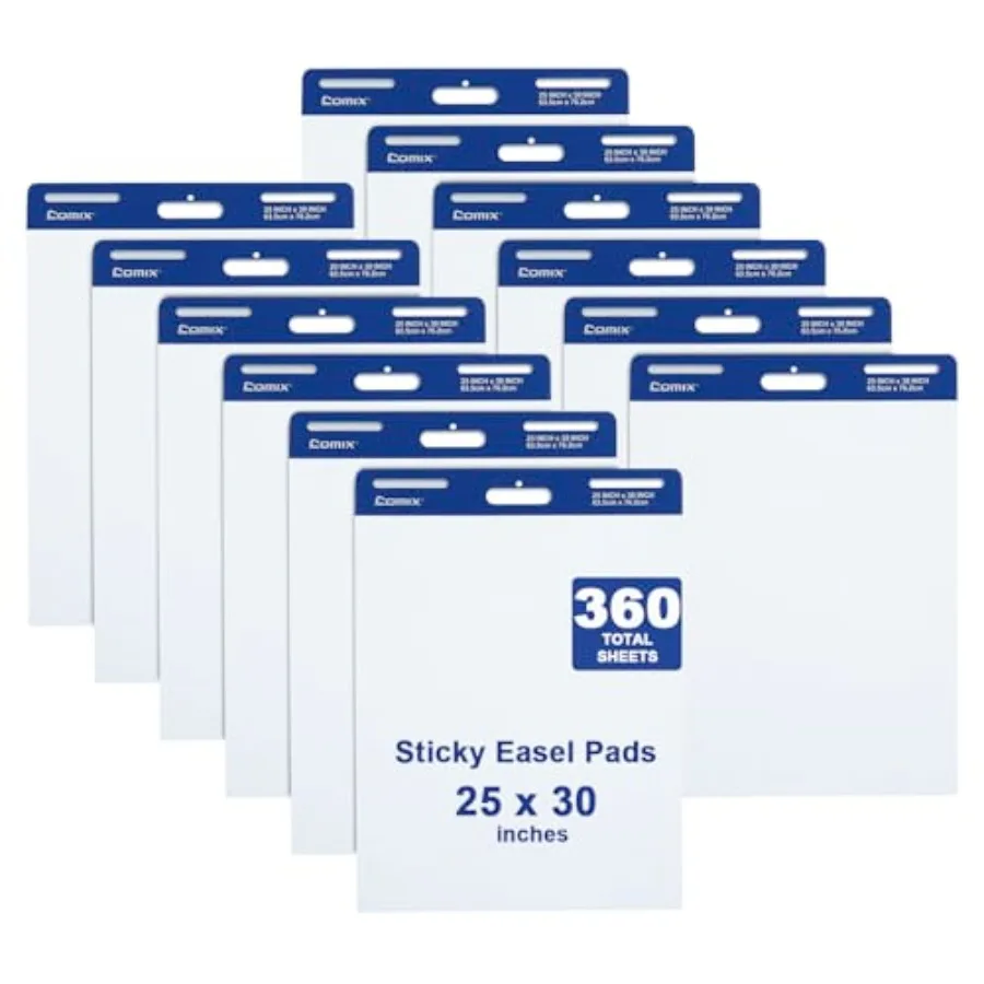 

Sticky Easel Pad 25 x 30 Inches Flip Chart Paper for Teachers Large Self Stick Easel Paper for Office School Classroom Supplies