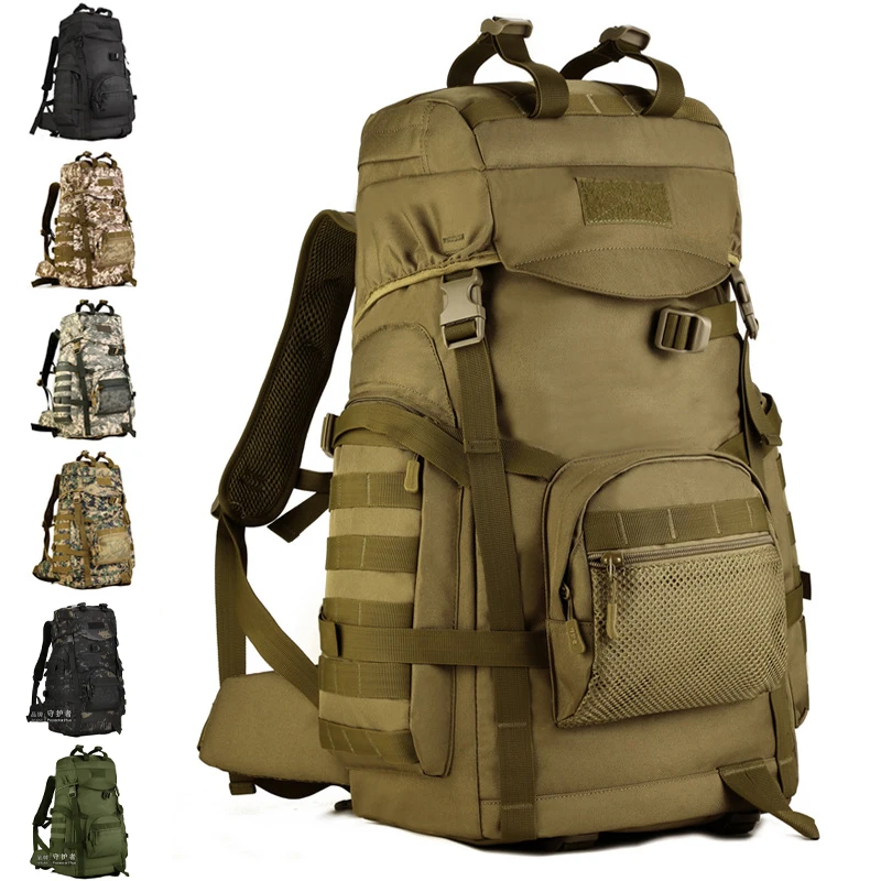 

Outdoor Mountaineering Backpack Hiking Travel Luggage Bag 60L Adjustable Multi-hanging Water and Wear-resistant With Support