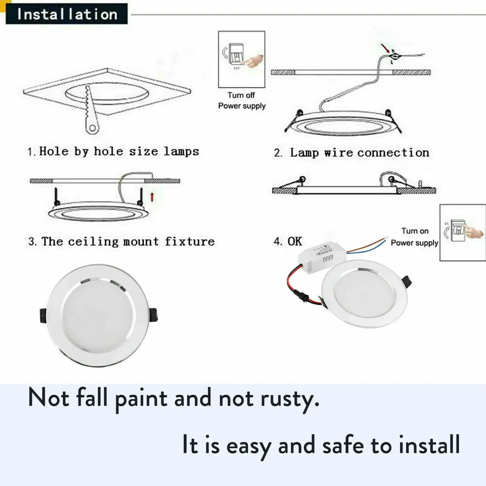 2pcs 3W-21W LED Downlight AC85-265V Bright Lamp for Home Living Room Lighting Recessed Ceiling Light Spotlight Indoor Decor