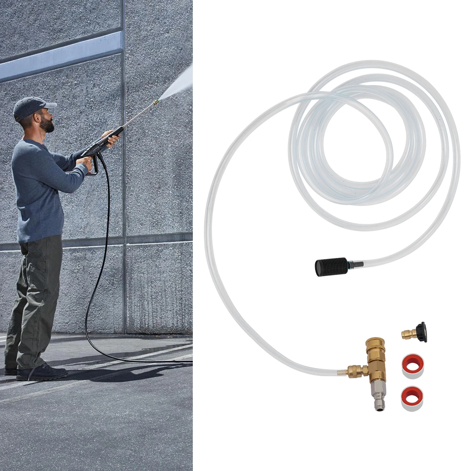 4000PSI طقم حاقن كيميائي فنتوري الأسمدة التلقائية الدفيئة الري المناسب ث/10ft خرطوم فوهة الصابون تصفية #4