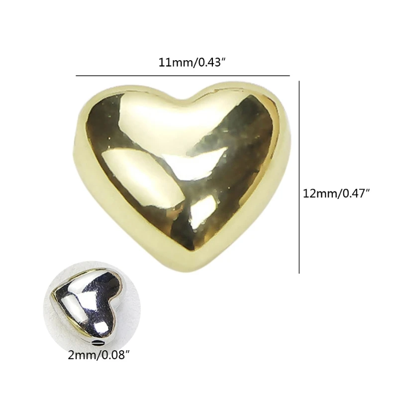 ทองเงิน 3D Heart Charm พร้อมรูของขวัญวาเลนไทน์สร้อยคอสร้อยข้อมือทำ