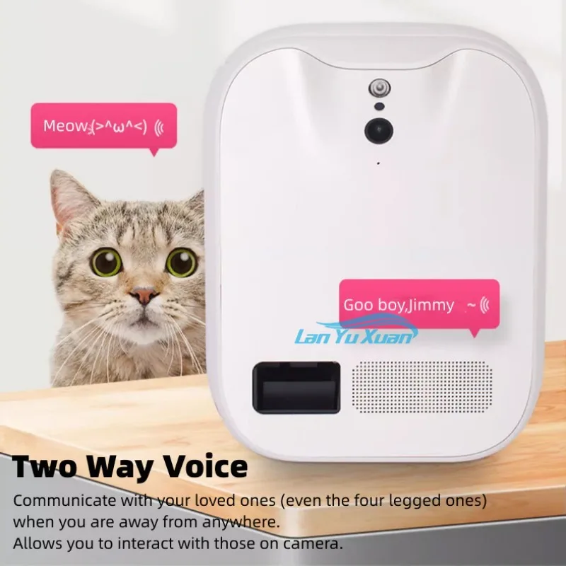 Wall Hanging App Control  Smart Pet Food Dispenser  HD with Treat Toss