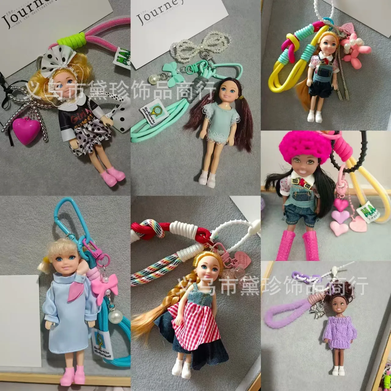 

New Cute Doll Pendant Hanging Backpack Ornament DIY Change Clothes Bag Charm Car Key Ring Bag Decoration for Barbie Doll