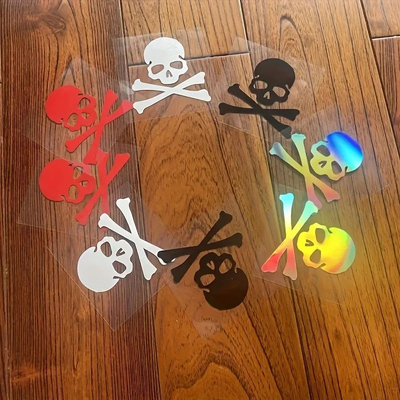 

2 PCS/SET Multi-Color Skull Crossbones Stickers Waterproof Vinyl Decals for Car Motorcycle Helmet Decor
