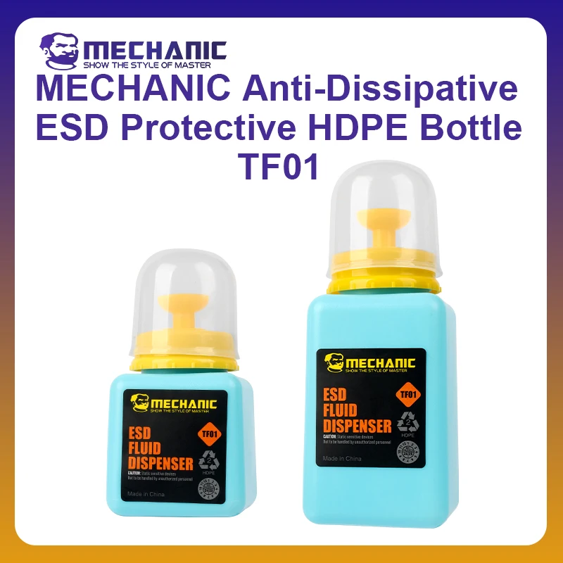MECHANIC OFFICIAL Anti-Dissipative ESD Protective HDPE Bottle TF01 Alcohol Bottle Thickened And Durable For Filling Flux Alcohol