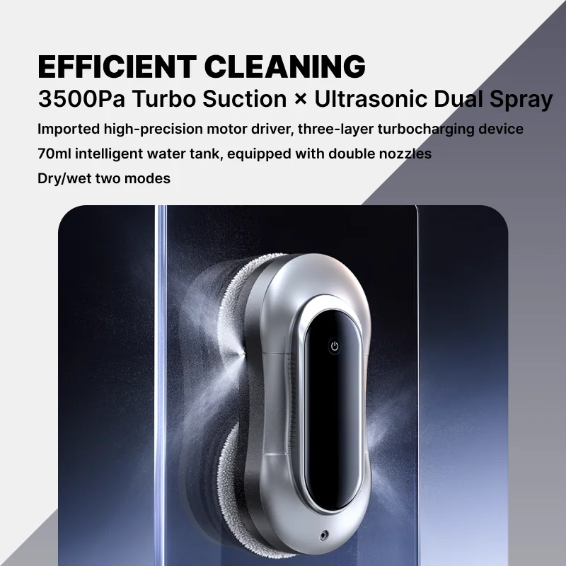 Intelligent Window Cleaning Robot | AI Navigation, Dual Wet-Dry Mode, Automatic Window Cleaning, Electric Household Robot