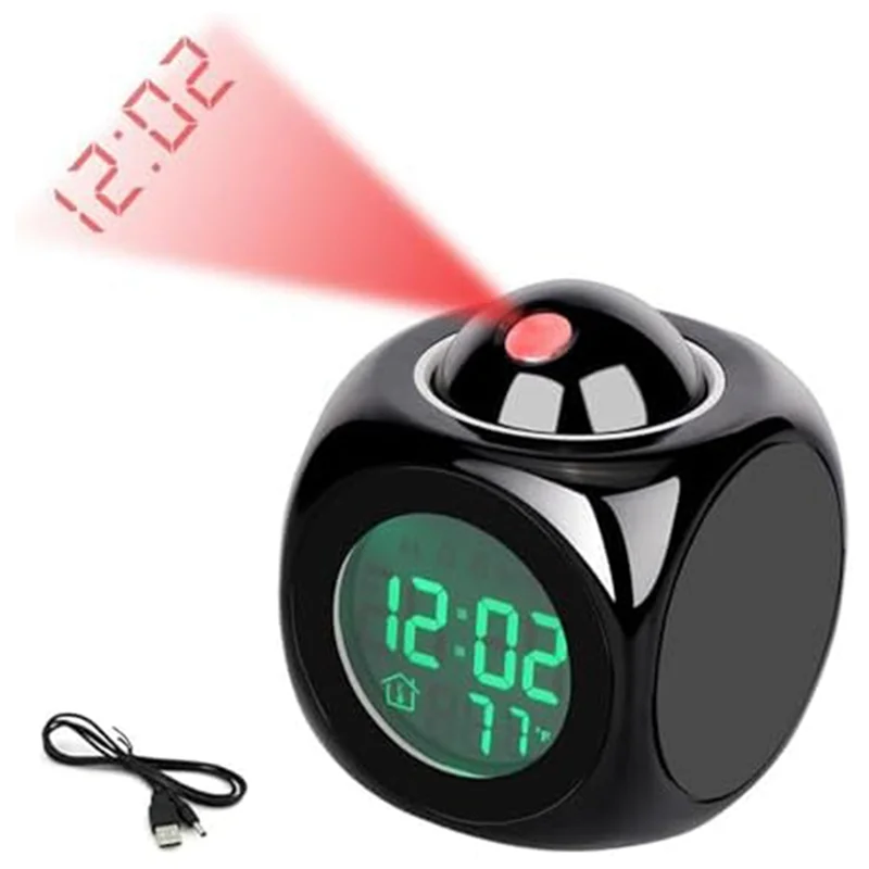 

AD30-Projection Electronic Clock English Clock, Projection Clock Multi-Function Alarm Clock, LCD Projection Alarmclock