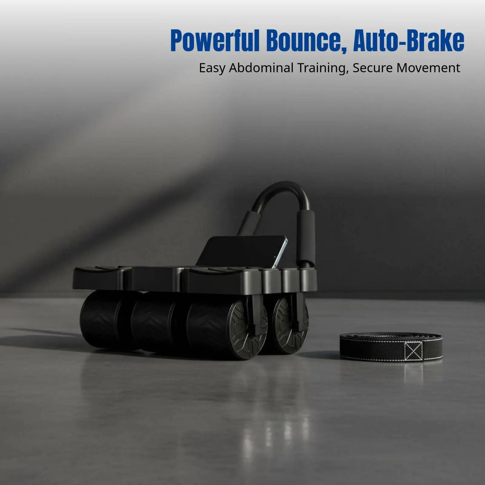 Ab Wheel for Core Fitness with Automatic Return Function and Phone Holder for Entertainment During Workout