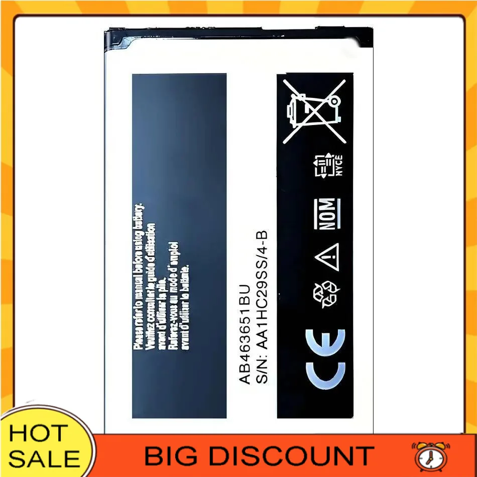 

Mobile Phone Battery AB463651BU 960Mah For Samsung W559 S5620I S5630C S5560C C3370 C3200 C3518 J808 F339 S5296 C3322 L708E S5610
