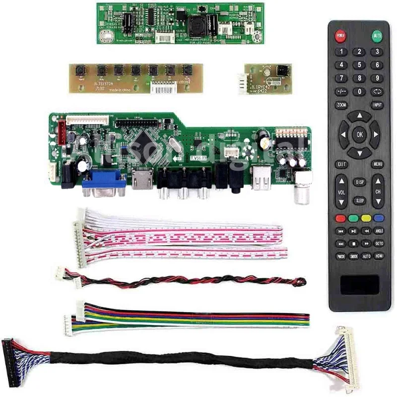 New Control Board Monitor Kit For LTN156AT17 LTN156AT02 LTN156AT24 TV+HDMI+VGA+AV+USB LCD LED Screen Controller Board Driver