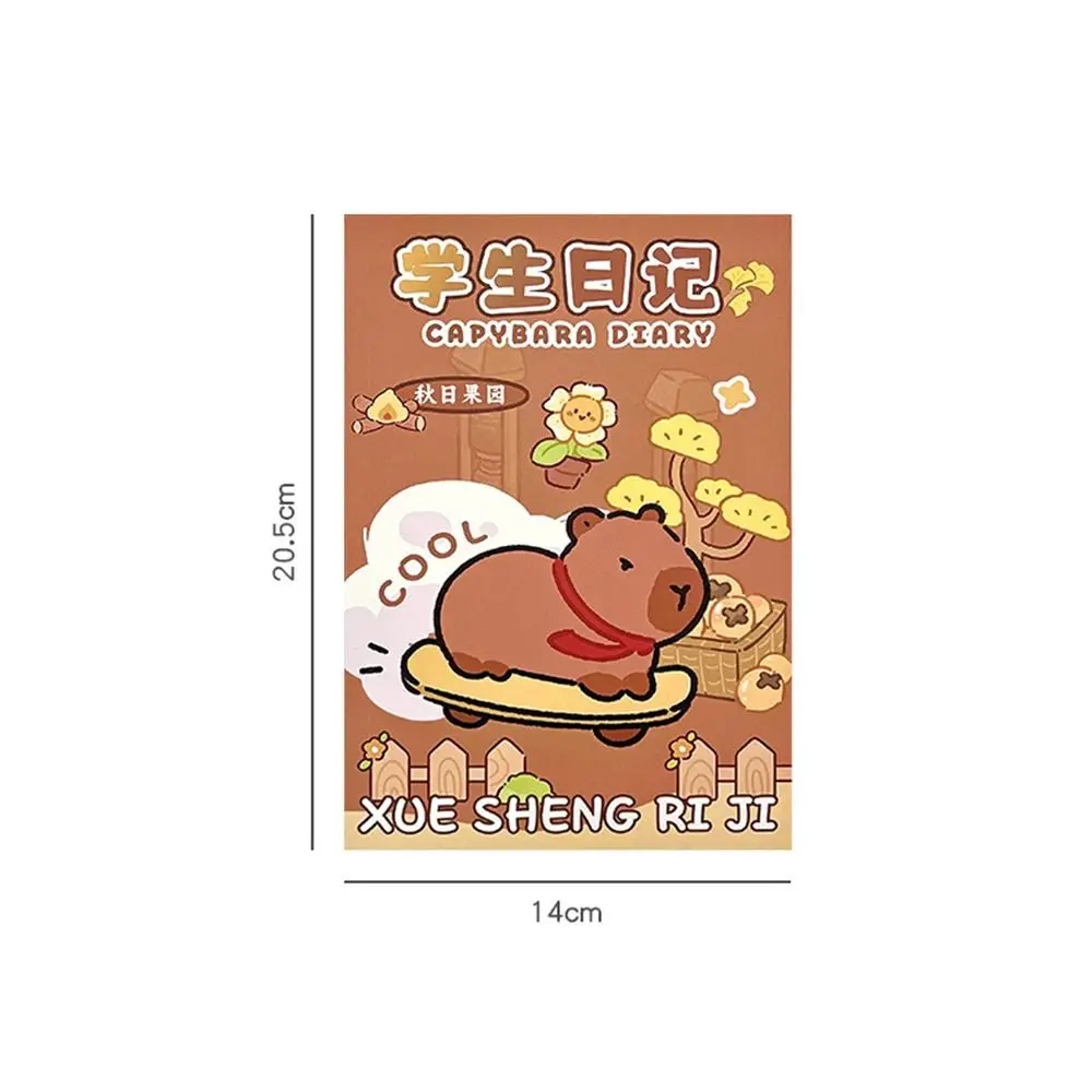 Kawaii Capybara Diary Notebook, Portable Internal Blank Page, Memo Notes, Thickening Multifunction, Liberty, 50 Sheets, 100