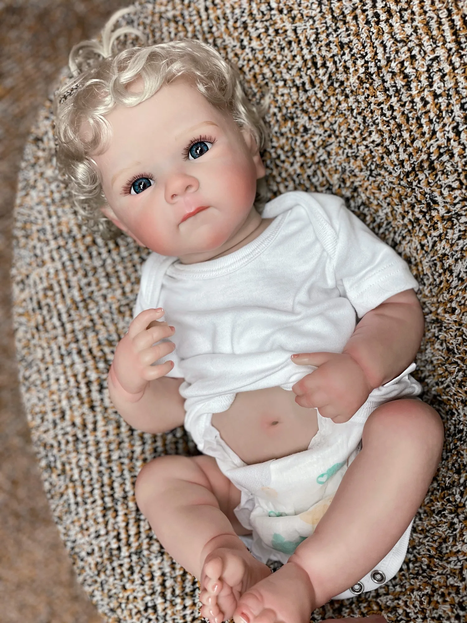 50 ซม.กันน้ํา Bettie Bebe Reborn สาวไวนิลเต็มรูปแบบ Rooted ผมสีขาว Handmade เหมือนจริงตุ๊กตาเด็กทารก Reborn