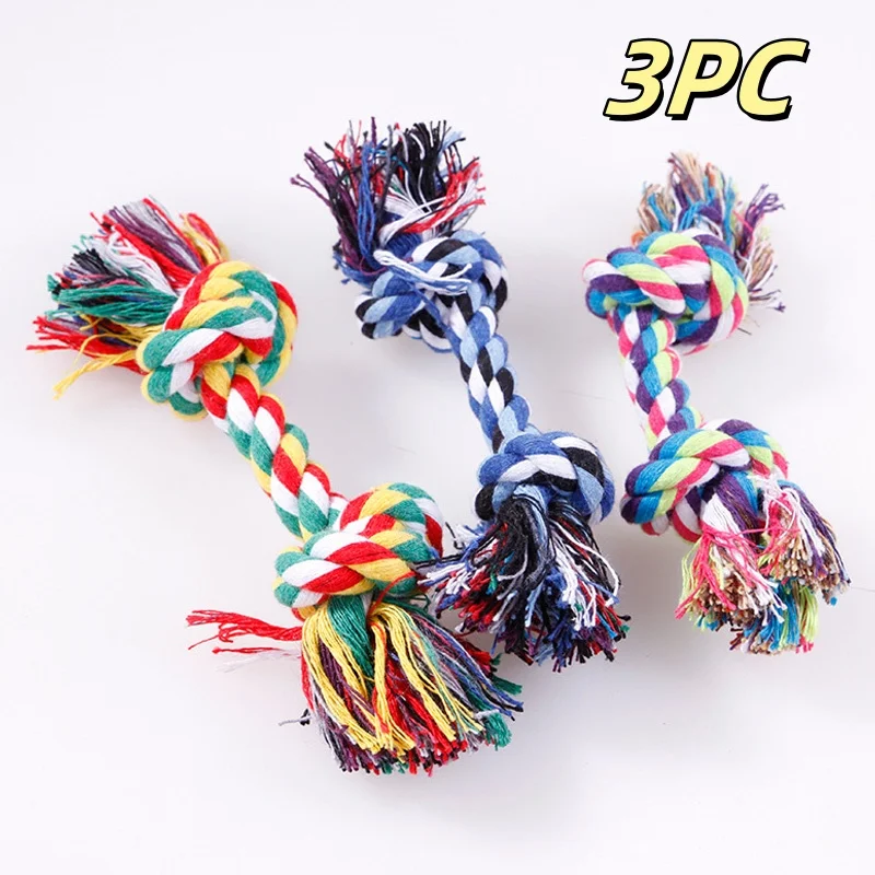 3 PC Dog Toy Pet Molar Bite-Resistant Cotton Rope Knot Large Dog Puppy Relieving Stuffy Cleaning Teeth Pet Chew Toys